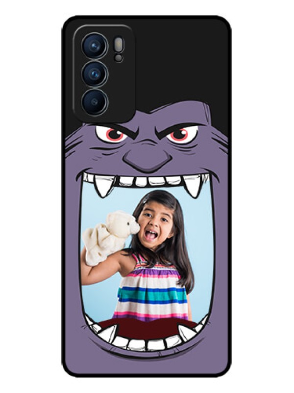 Custom Oppo Reno 6 5G Custom Metal Phone CaseAngry Monster Design