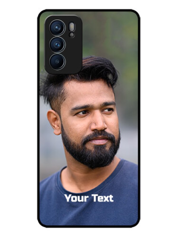 Custom Oppo Reno 6 5G Custom Metal Phone CasePhoto With Text Design