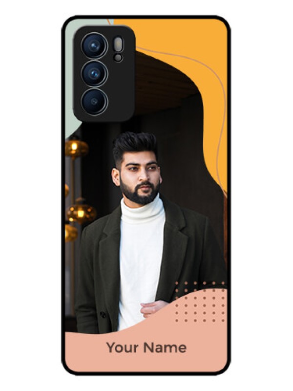 Custom Oppo Reno 6 5G Custom Metal Phone CaseTri - Coloured Overlay Design