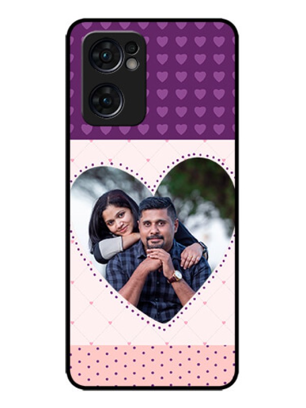 Custom Oppo Reno 7 5G Custom Metal Phone CaseViolet Love Dots Design