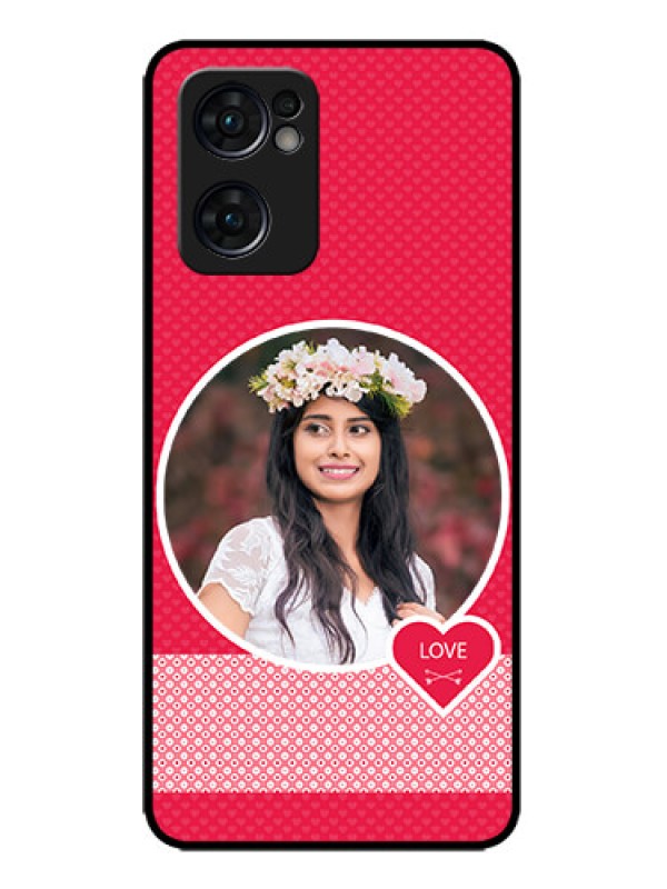 Custom Oppo Reno 7 5G Custom Metal Phone CasePink Color Pattern Design
