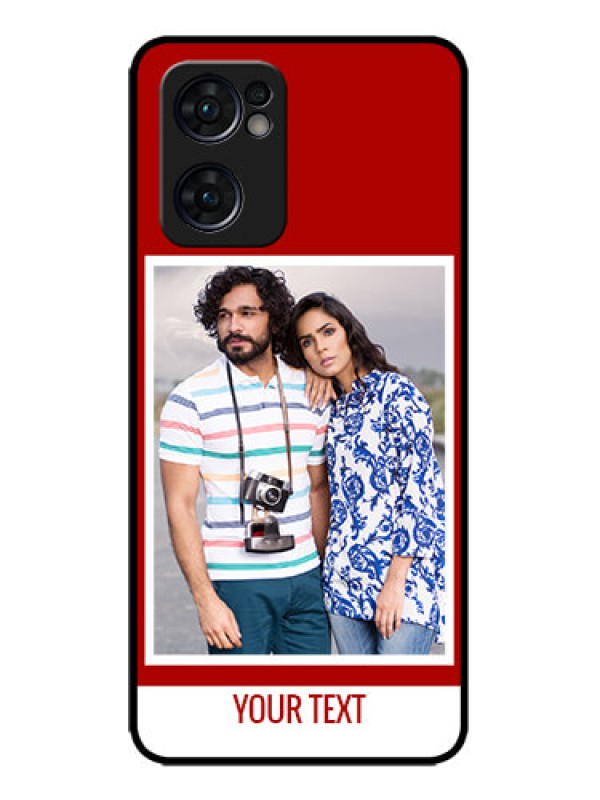 Custom Oppo Reno 7 5G Custom Metal Phone CaseRed Color Design