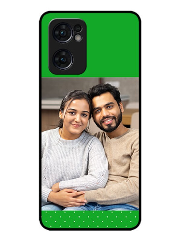Custom Oppo Reno 7 5G Custom Metal Phone CaseGreen Pattern Design