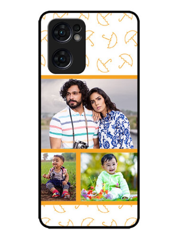 Custom Oppo Reno 7 5G Custom Metal Phone CaseYellow Pattern Design