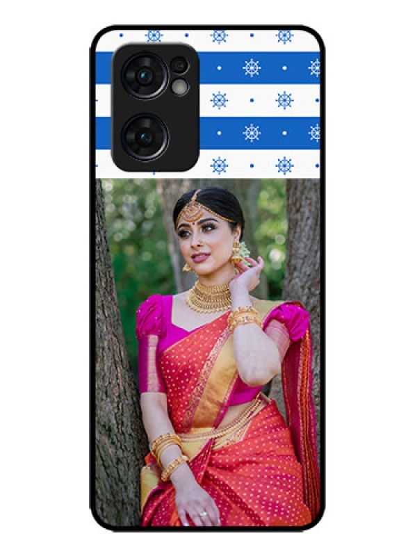 Custom Oppo Reno 7 5G Custom Metal Phone CaseSnow Pattern Design