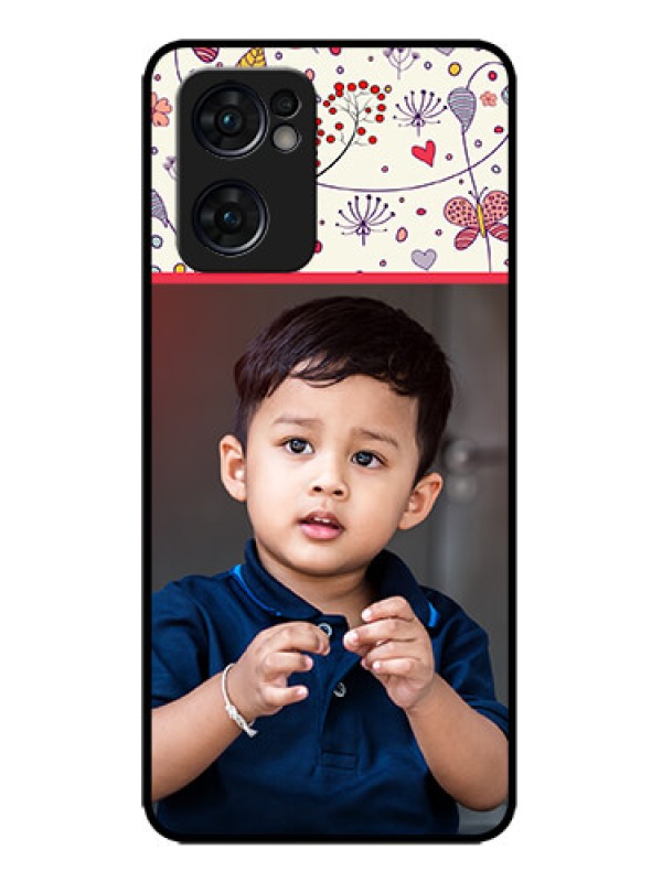 Custom Oppo Reno 7 5G Custom Metal Phone CasePremium Floral Design