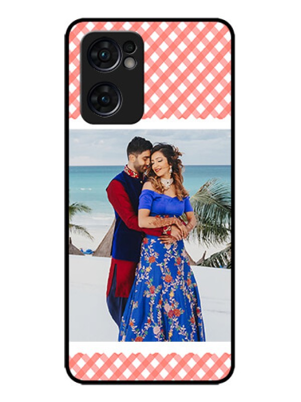 Custom Oppo Reno 7 5G Custom Metal Phone CasePink Pattern Design