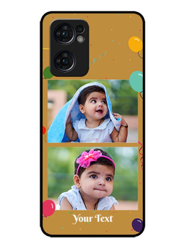 Custom Oppo Reno 7 5G Custom Metal Phone CaseImage Holder With Birthday Celebrations Design