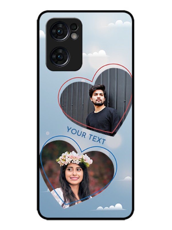 Custom Oppo Reno 7 5G Custom Metal Phone CaseBlue Color Couple Design