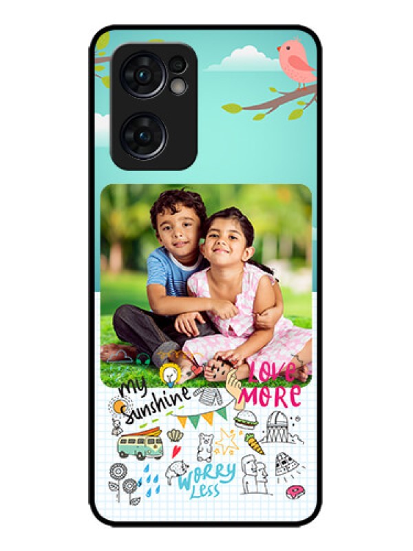 Custom Oppo Reno 7 5G Custom Metal Phone CaseDoodle Love Design