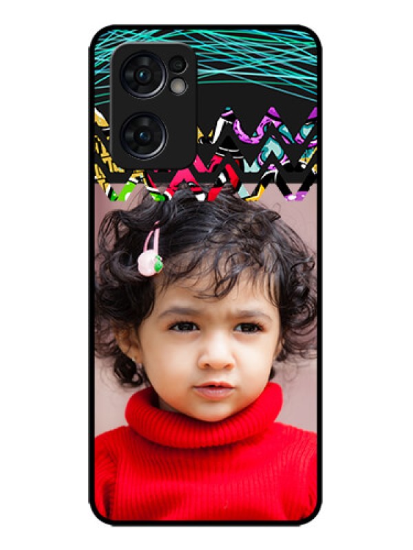 Custom Oppo Reno 7 5G Custom Metal Phone CaseNeon Abstract Design