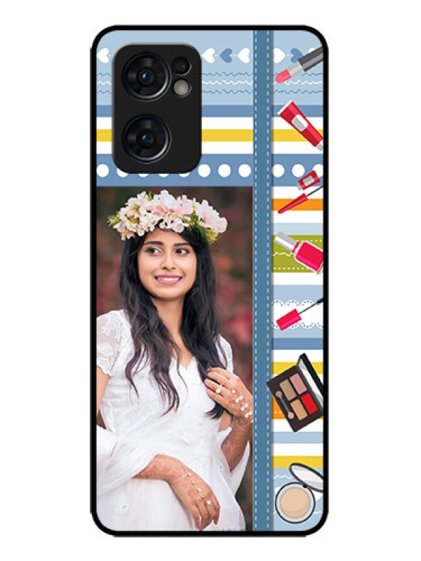Custom Oppo Reno 7 5G Custom Metal Phone CaseMakeup Icons Design