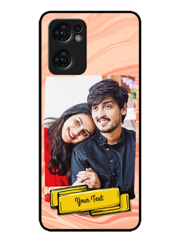 Custom Oppo Reno 7 5G Custom Metal Phone CaseMarble Texture Design