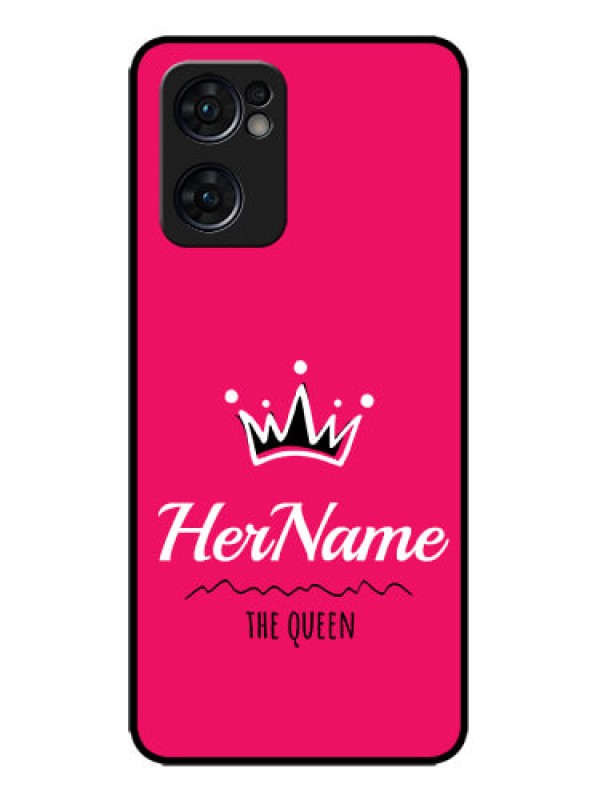 Custom Oppo Reno 7 5G Custom Metal Phone CaseQueen With Name Design