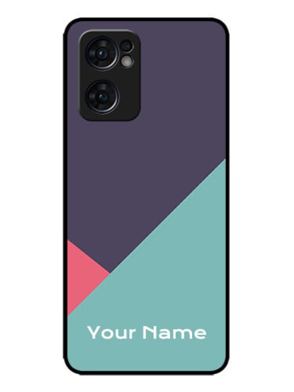 Custom Oppo Reno 7 5G Custom Metal Phone CaseTri Color Abstract Design