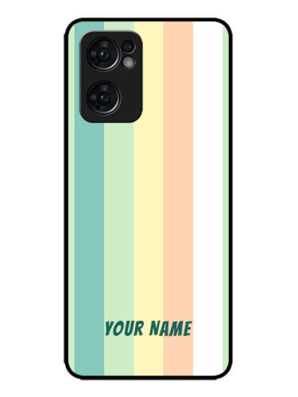 Custom Oppo Reno 7 5G Custom Metal Phone CaseMulti - Colour Stripes Design