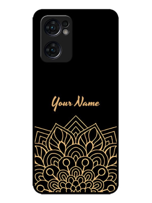 Custom Oppo Reno 7 5G Custom Metal Phone CaseGolden Mandala Design