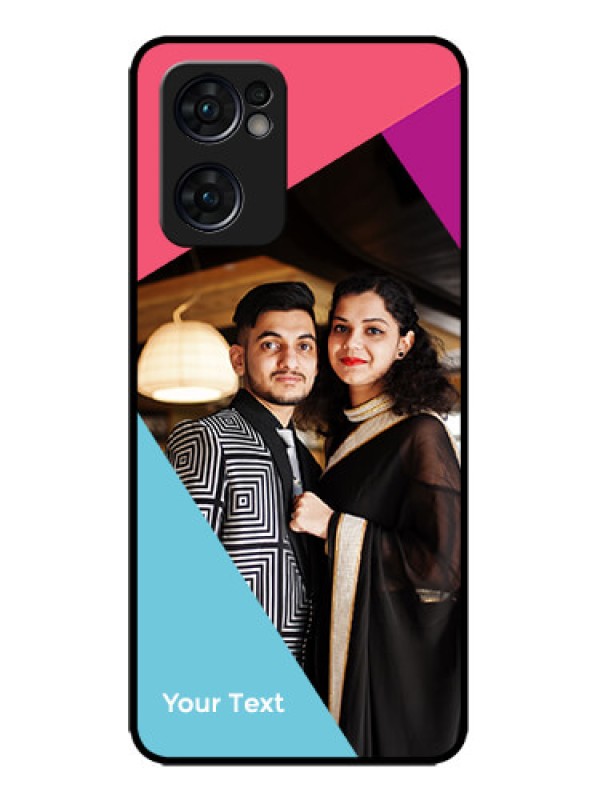 Custom Oppo Reno 7 5G Custom Metal Phone CaseStacked Triple Colour Design