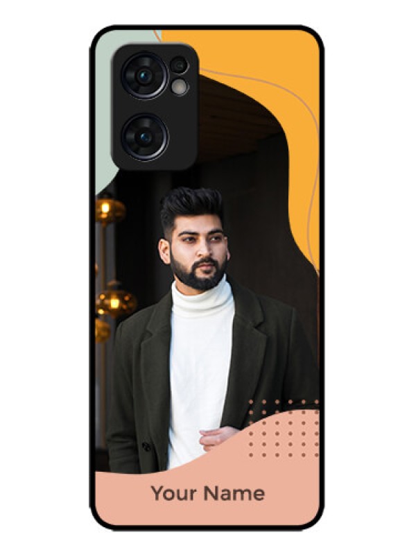 Custom Oppo Reno 7 5G Custom Metal Phone CaseTri - Coloured Overlay Design