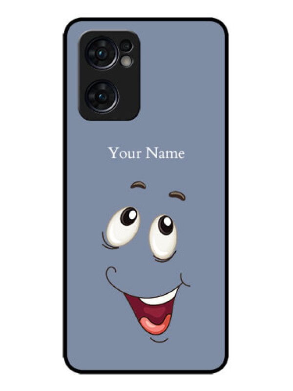 Custom Oppo Reno 7 5G Custom Metal Phone CaseLaughing Cartoon Face Design