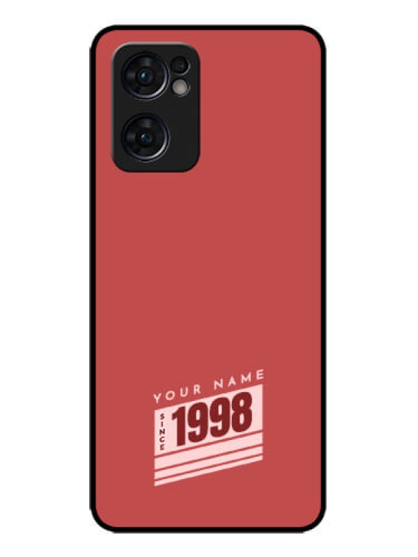 Custom Oppo Reno 7 5G Custom Metal Phone CaseRed Custom Year Of Birth Design