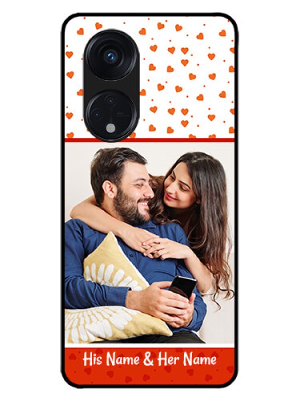 Custom Oppo Reno 8T 5G Custom Metal Phone CaseOrange Love Symbol Design