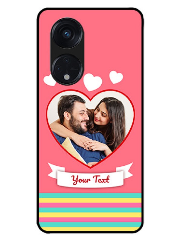 Custom Oppo Reno 8T 5G Custom Metal Phone CaseLove Shapes Doodle Design