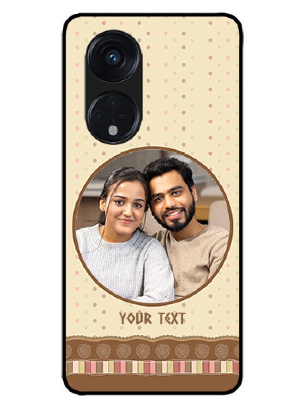 Custom Oppo Reno 8T 5G Custom Metal Phone CaseBrown Dotted Mobile Case Design