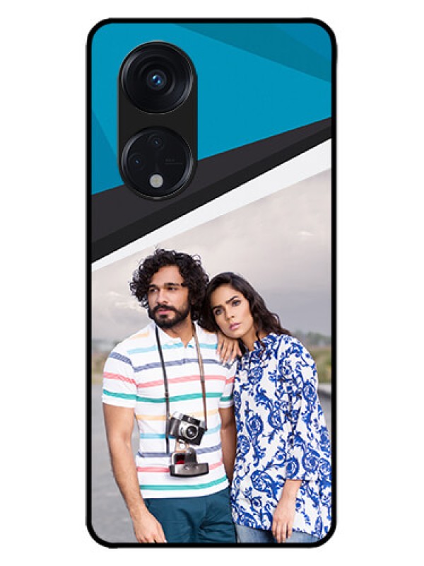 Custom Oppo Reno 8T 5G Custom Metal Phone CaseSimple Pattern Photo Upload Design