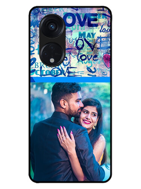 Custom Oppo Reno 8T 5G Custom Metal Phone CaseColorful Love Design