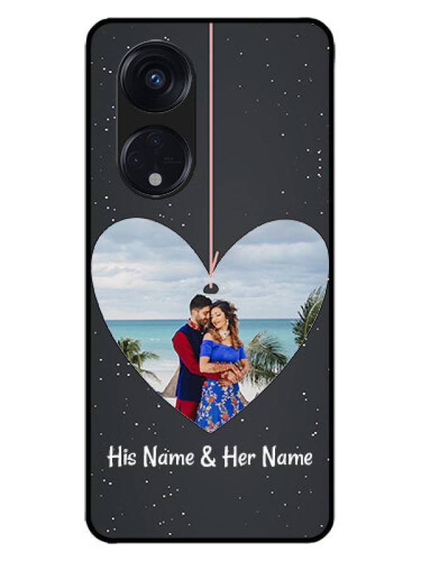 Custom Oppo Reno 8T 5G Custom Metal Phone CaseHanging Heart Design
