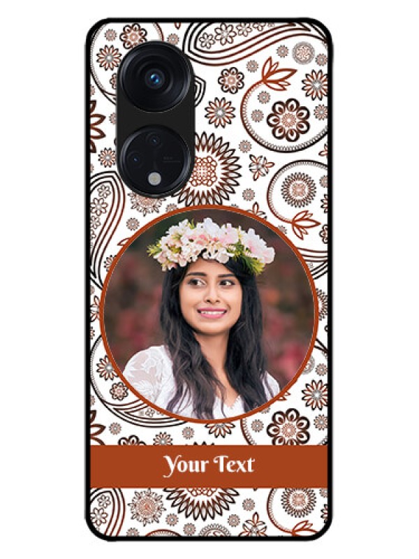 Custom Oppo Reno 8T 5G Custom Metal Phone CaseAbstract Flower Design