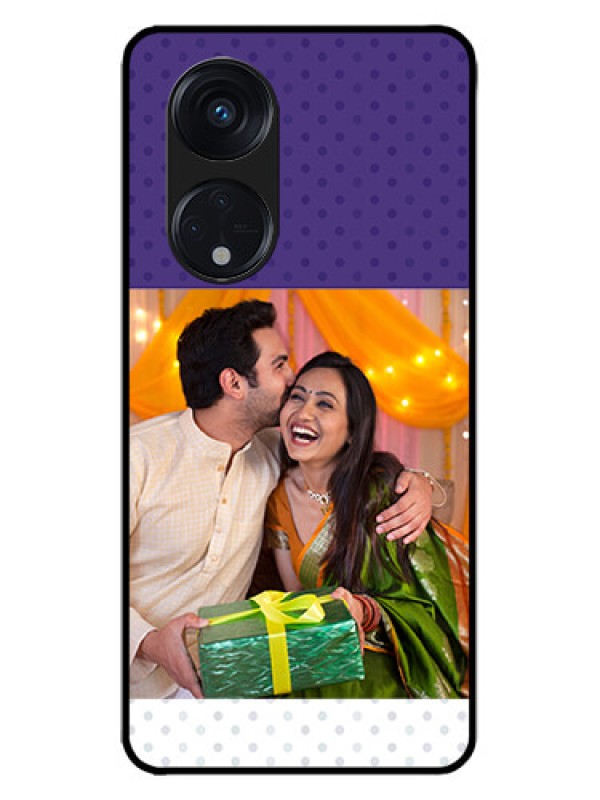 Custom Oppo Reno 8T 5G Custom Metal Phone CaseViolet Colored Pattern Design