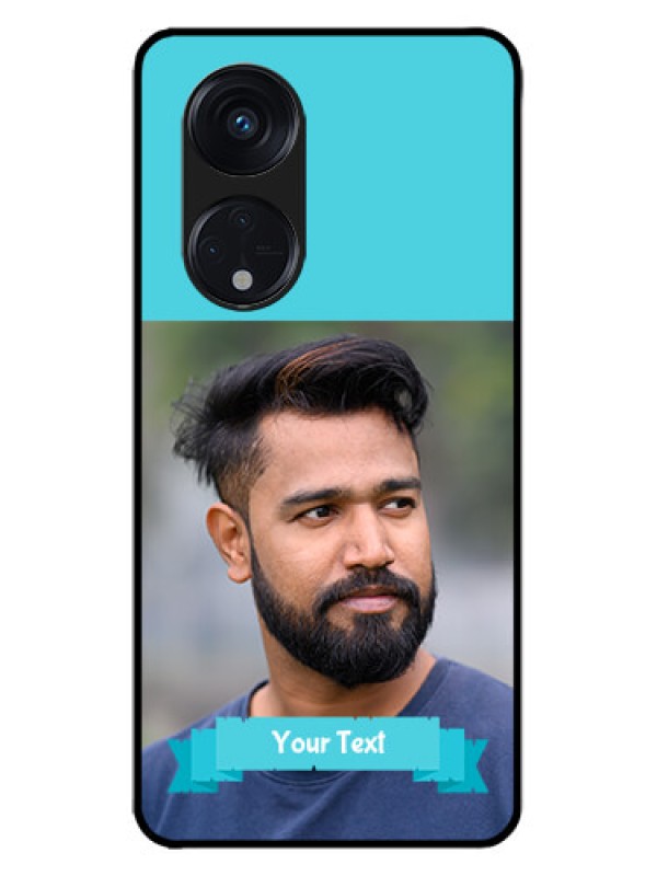 Custom Oppo Reno 8T 5G Custom Metal Phone CaseBlue Color Design