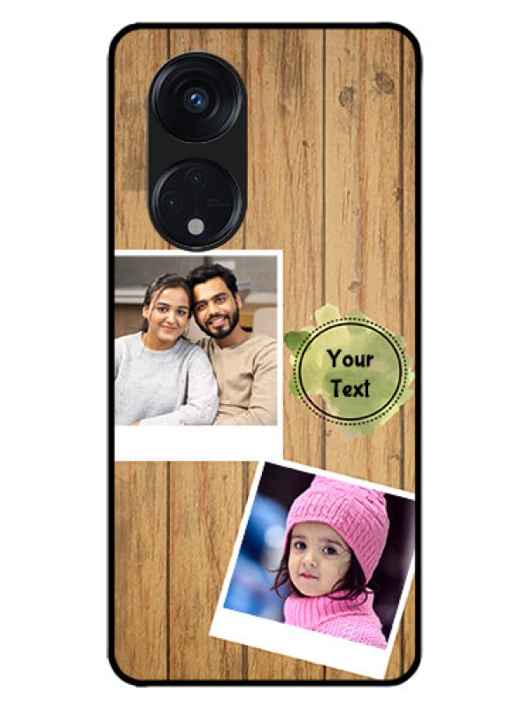 Custom Oppo Reno 8T 5G Custom Metal Phone CaseWooden Texture Design