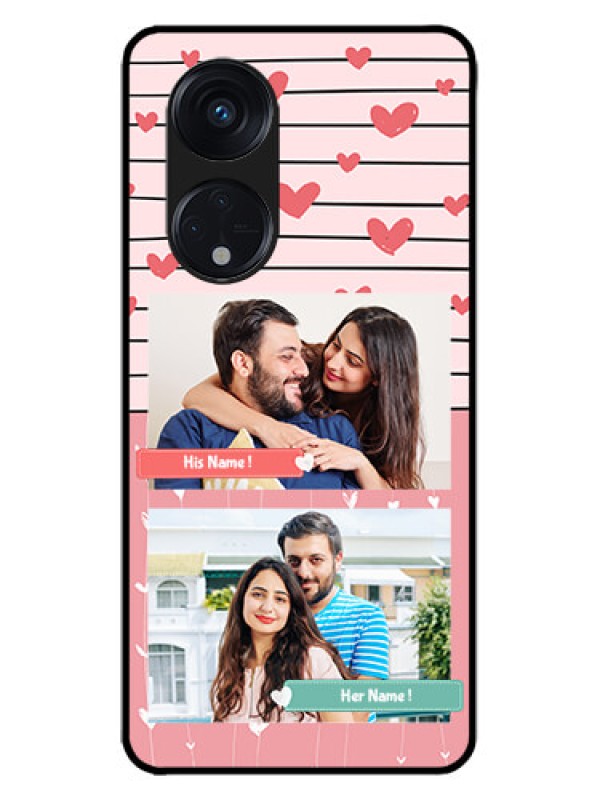 Custom Oppo Reno 8T 5G Custom Metal Phone CasePhoto With Heart Design