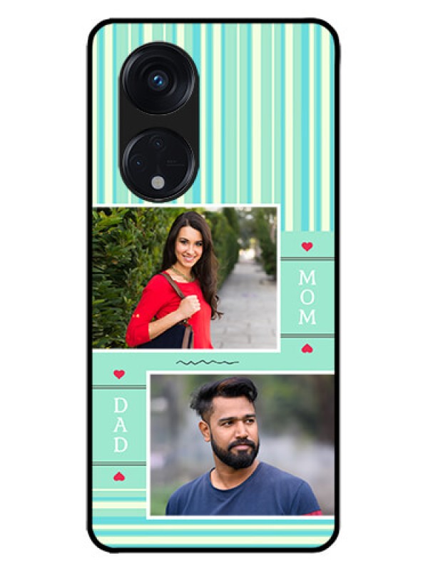 Custom Oppo Reno 8T 5G Custom Metal Phone CaseMom and Dad Pic Design