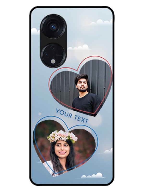 Custom Oppo Reno 8T 5G Custom Metal Phone CaseBlue Color Couple Design
