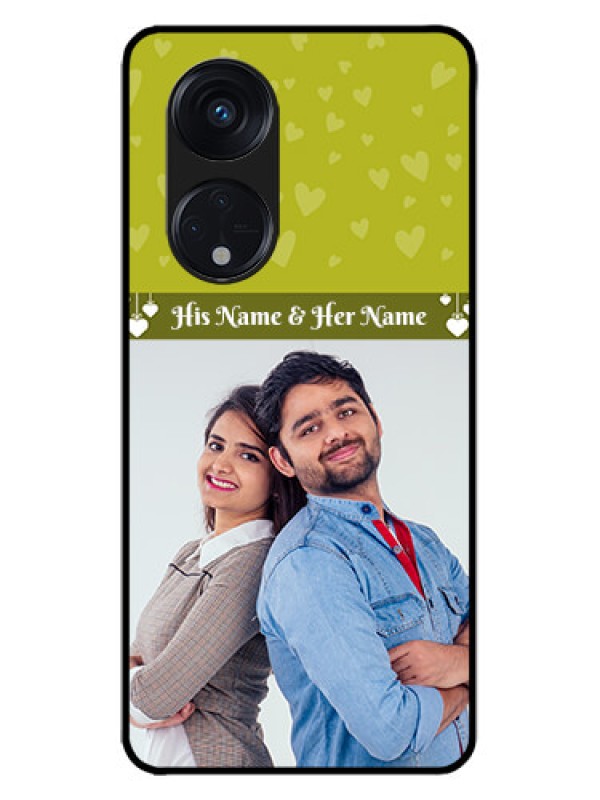 Custom Oppo Reno 8T 5G Custom Metal Phone CaseYou and Me Heart Design