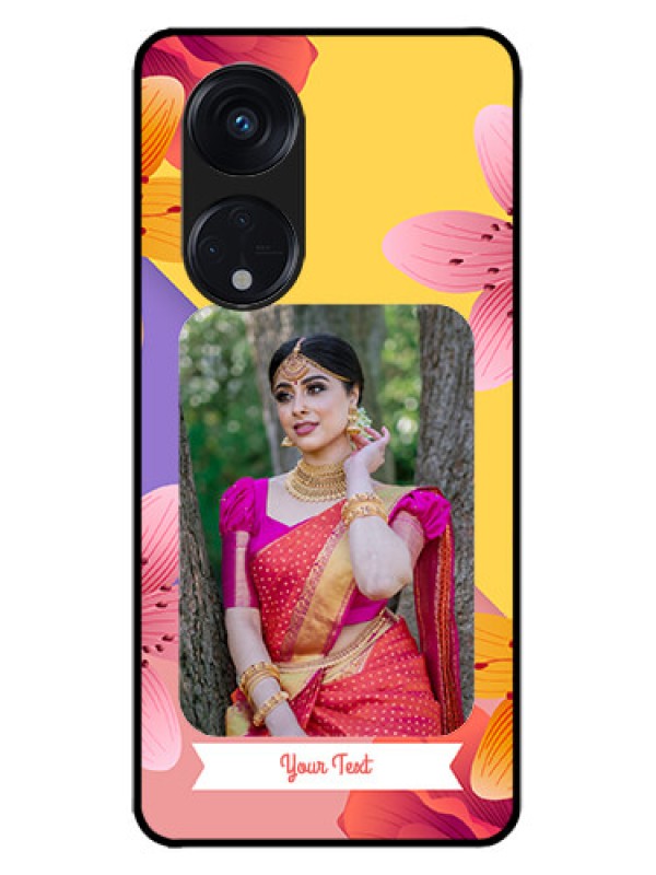 Custom Oppo Reno 8T 5G Custom Metal Phone Case3 Image With Vintage Floral Design