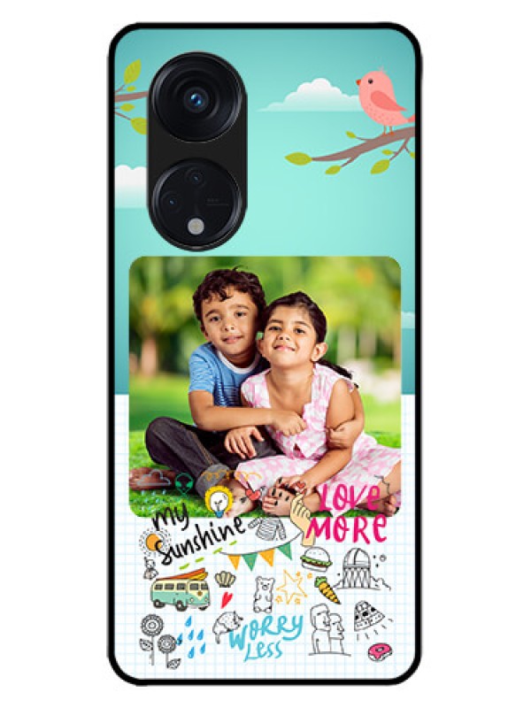 Custom Oppo Reno 8T 5G Custom Metal Phone CaseDoodle Love Design