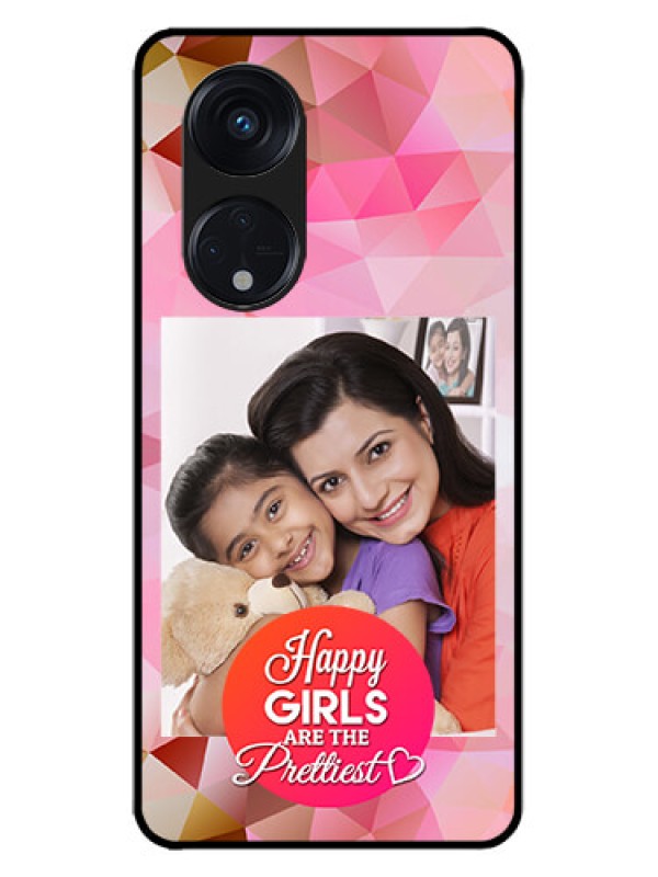Custom Oppo Reno 8T 5G Custom Metal Phone CaseAbstract Triangle Design