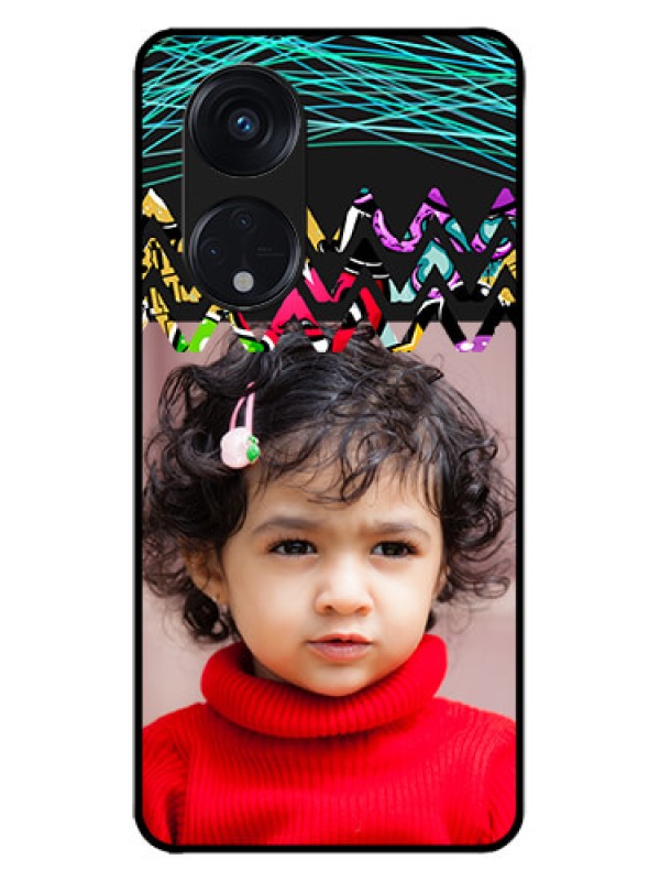 Custom Oppo Reno 8T 5G Custom Metal Phone CaseNeon Abstract Design