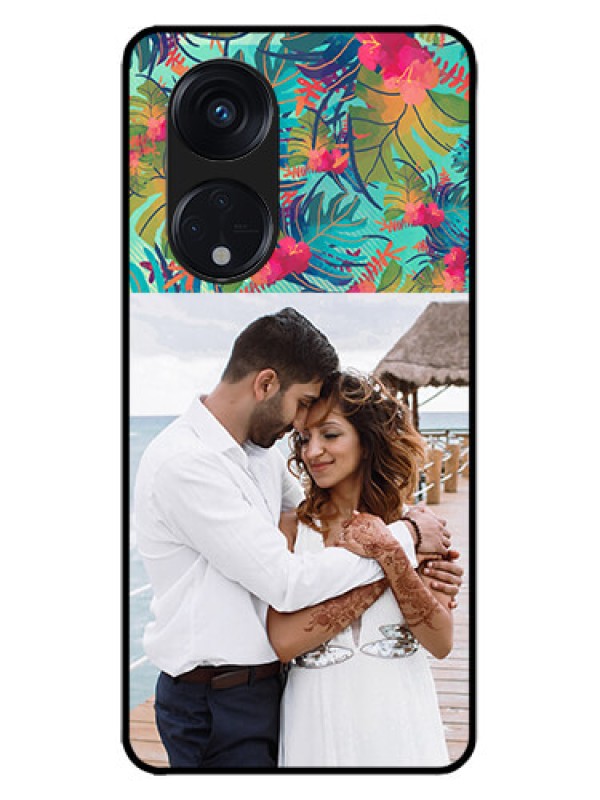Custom Oppo Reno 8T 5G Custom Metal Phone CaseWatercolor Floral Design
