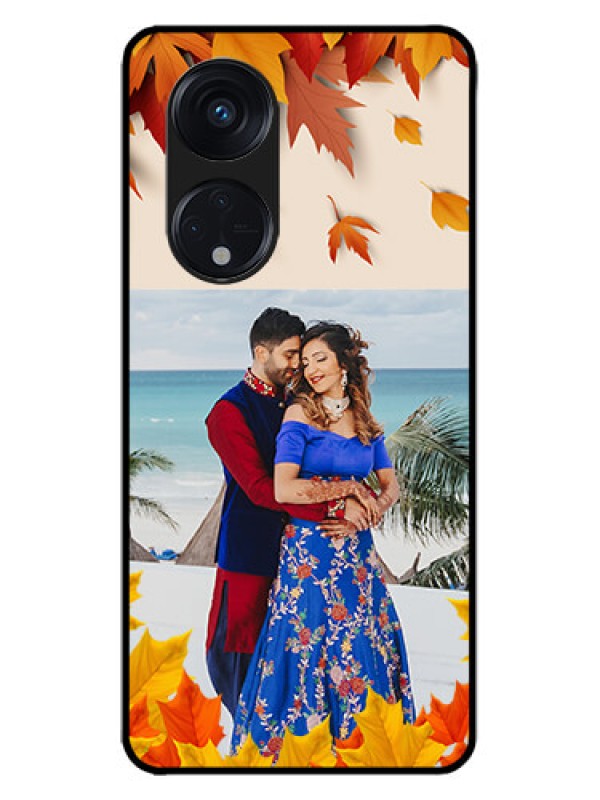 Custom Oppo Reno 8T 5G Custom Metal Phone CaseAutumn Maple Leaves Design