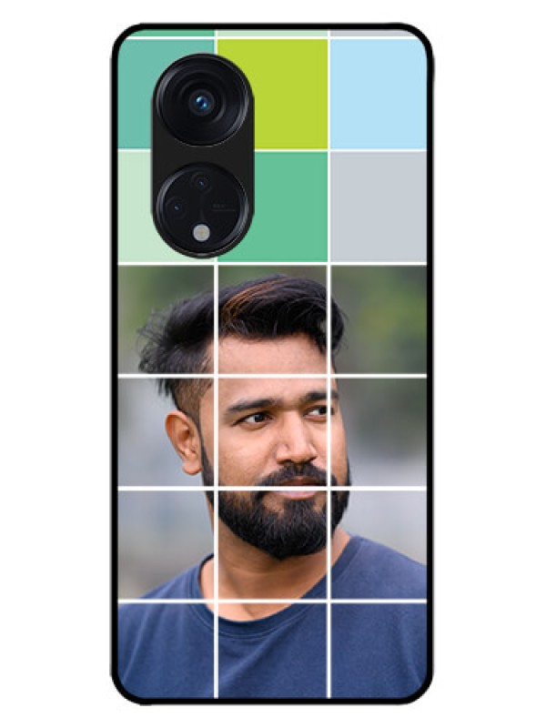 Custom Oppo Reno 8T 5G Custom Metal Phone CaseWith White Box Pattern