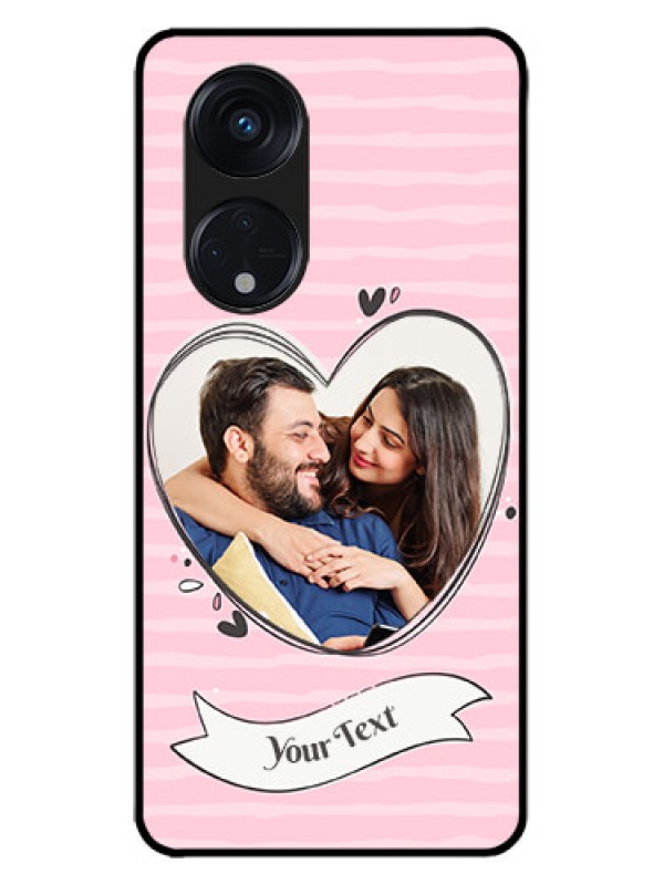 Custom Oppo Reno 8T 5G Custom Metal Phone CaseVintage Heart Design