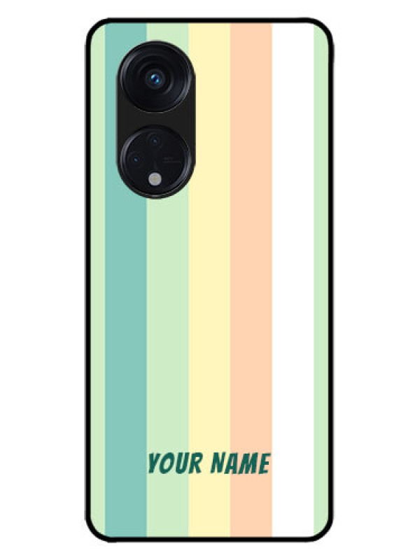 Custom Oppo Reno 8T 5G Custom Metal Phone CaseMulti - Colour Stripes Design