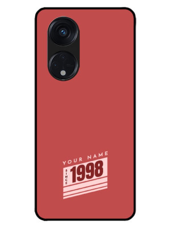 Custom Oppo Reno 8T 5G Custom Metal Phone CaseRed Custom Year Of Birth Design