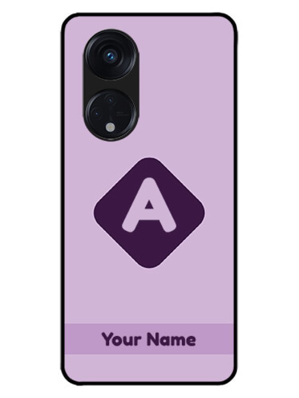 Custom Oppo Reno 8T 5G Custom Metal Phone CaseCustom Letter In Curved Badge Design